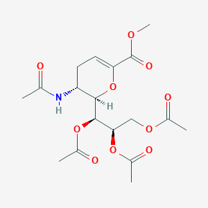 (1S,2R)-1-((2R,3R)-3-acetamido-6-(methoxycarbonyl)-3,4-dihydro-2H-pyran-2-yl)propane-1,2,3-triyl triacetate