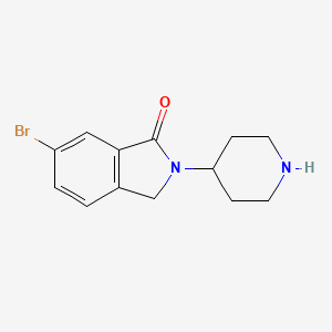 molecular formula C13H15BrN2O B11838711 6-Bromo-2-(piperidin-4-yl)isoindolin-1-one 