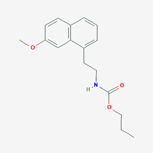 molecular formula C17H21NO3 B11838763 Propyl (2-(7-methoxynaphthalen-1-yl)ethyl)carbamate CAS No. 185445-11-8