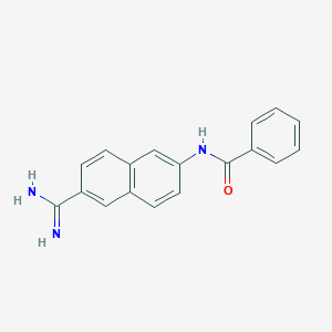 molecular formula C18H15N3O B11838770 N-(6-carbamimidoylnaphthalen-2-yl)benzamide 