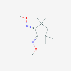 molecular formula C11H20N2O2 B118396 Cyclopentane-1,2-dione, 3,3,5,5-tetramethyl-, bis(o-methyloxime)-, (E, E)- CAS No. 140210-44-2