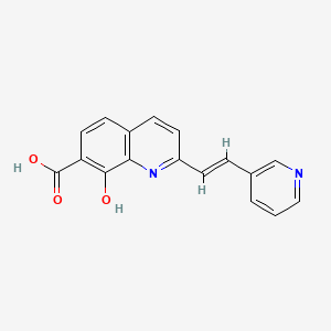 molecular formula C17H12N2O3 B11840284 8-Hydroxy-2-(2-(pyridin-3-yl)vinyl)quinoline-7-carboxylic acid 