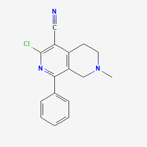 molecular formula C16H14ClN3 B11840431 3-Chloro-7-methyl-1-phenyl-5,6,7,8-tetrahydro-2,7-naphthyridine-4-carbonitrile 