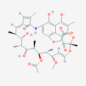 molecular formula C₃₉H₄₉NO₁₄ B118405 Rifamycin B CAS No. 13929-35-6