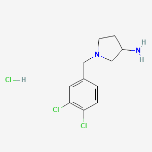 molecular formula C11H15Cl3N2 B11840639 1-(3,4-Dichlorobenzyl)pyrrolidin-3-amine hydrochloride 