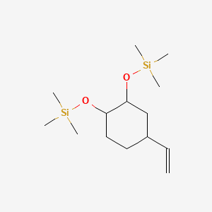 molecular formula C14H30O2Si2 B11840643 ((4-Vinylcyclohexane-1,2-diyl)bis(oxy))bis(trimethylsilane) CAS No. 80267-11-4