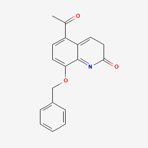 molecular formula C18H15NO3 B11840680 5-Acetyl-8-(benzyloxy)-3H-quinolin-2-one 