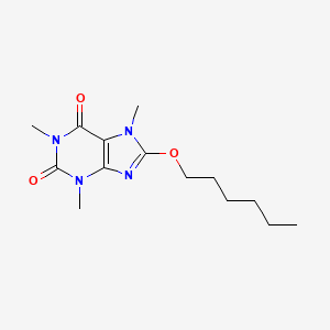 molecular formula C14H22N4O3 B11840789 8-(Hexyloxy)-1,3,7-trimethyl-3,7-dihydro-1h-purine-2,6-dione CAS No. 6279-38-5