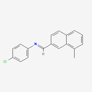 Benzenamine, 4-chloro-N-[(8-methyl-2-naphthalenyl)methylene]-, (E)-