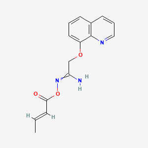 molecular formula C15H15N3O3 B11840821 [(1-amino-2-quinolin-8-yloxyethylidene)amino] (E)-but-2-enoate 