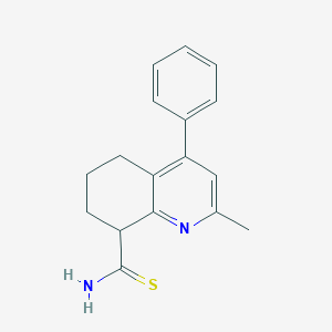 molecular formula C17H18N2S B11840869 2-Methyl-4-phenyl-5,6,7,8-tetrahydroquinoline-8-carbothioamide CAS No. 56717-30-7