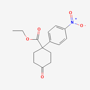 molecular formula C15H17NO5 B11840917 Ethyl 1-(4-Nitrophenyl)-4-oxocyclohexanecarboxylate 