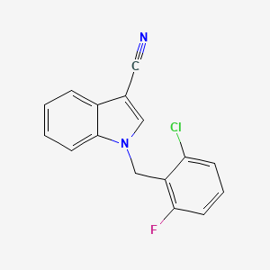 molecular formula C16H10ClFN2 B11840935 1-(2-Chloro-6-fluorobenzyl)-1H-indole-3-carbonitrile 