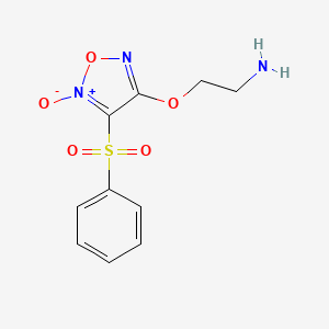 2-[[4-(Benzenesulfonyl)-5-oxido-1,2,5-oxadiazol-5-ium-3-yl]oxy]ethanamine