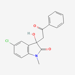 molecular formula C17H14ClNO3 B1184259 5-chloro-3-hydroxy-1-methyl-3-(2-oxo-2-phenylethyl)-1,3-dihydro-2H-indol-2-one 