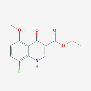 molecular formula C13H12ClNO4 B11843086 8-Chloro-4-hydroxy-5-methoxyquinoline-3-carboxylic acid ethyl ester CAS No. 63010-41-3