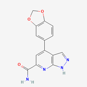 4-(2H-1,3-Benzodioxol-5-yl)-1H-pyrazolo[3,4-b]pyridine-6-carboxamide