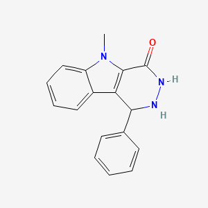 molecular formula C17H15N3O B11843614 5-Methyl-1-phenyl-1,2,3,5-tetrahydro-4H-pyridazino[4,5-b]indol-4-one CAS No. 51916-89-3