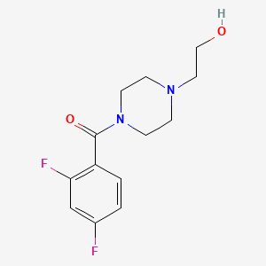 molecular formula C13H16F2N2O2 B1184402 2-[4-(2,4-Difluorobenzoyl)-1-piperazinyl]ethanol 