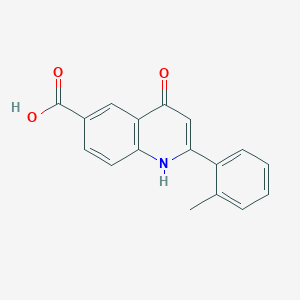 molecular formula C17H13NO3 B11844178 4-Oxo-2-(o-tolyl)-1,4-dihydroquinoline-6-carboxylic acid CAS No. 90034-25-6