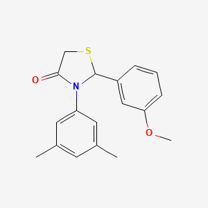 molecular formula C18H19NO2S B1184461 3-(3,5-Dimethylphenyl)-2-(3-methoxyphenyl)-1,3-thiazolidin-4-one 