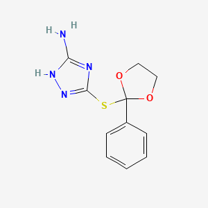 molecular formula C11H12N4O2S B1184473 3-[(2-phenyl-1,3-dioxolan-2-yl)sulfanyl]-1H-1,2,4-triazol-5-amine 