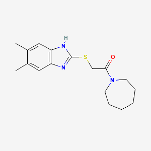 molecular formula C17H23N3OS B1184481 2-(1-azepanyl)-2-oxoethyl 5,6-dimethyl-1H-benzimidazol-2-yl sulfide 
