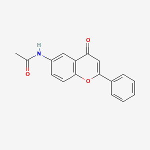 molecular formula C17H13NO3 B11844938 N-(4-oxo-2-phenylchromen-6-yl)acetamide CAS No. 18467-10-2