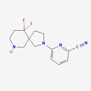 molecular formula C14H16F2N4 B11844966 6-(10,10-Difluoro-2,7-diazaspiro[4.5]decan-2-yl)picolinonitrile 