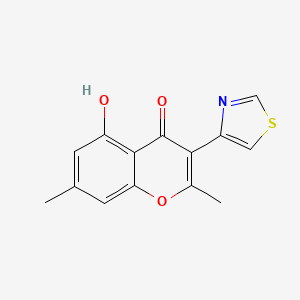 4H-1-Benzopyran-4-one, 5-hydroxy-2,7-dimethyl-3-(4-thiazolyl)-