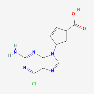 4-(2-Amino-6-chloro-9H-purin-9-yl)cyclopent-2-enecarboxylic acid