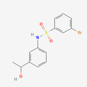 molecular formula C14H14BrNO3S B1184513 3-bromo-N-[3-(1-hydroxyethyl)phenyl]benzenesulfonamide 