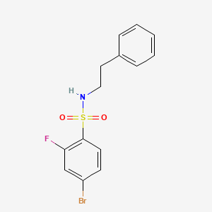 4-bromo-2-fluoro-N-(2-phenylethyl)benzenesulfonamide