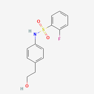 molecular formula C14H14FNO3S B1184516 2-fluoro-N-[4-(2-hydroxyethyl)phenyl]benzenesulfonamide 