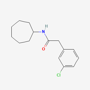 molecular formula C15H20ClNO B1184560 2-(3-chlorophenyl)-N-cycloheptylacetamide 