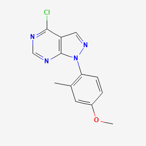 molecular formula C13H11ClN4O B11845843 4-Chloro-1-(4-methoxy-2-methylphenyl)-1H-pyrazolo[3,4-d]pyrimidine 