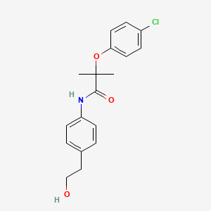 molecular formula C18H20ClNO3 B1184585 2-(4-chlorophenoxy)-N-[4-(2-hydroxyethyl)phenyl]-2-methylpropanamide 