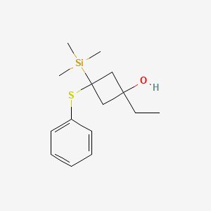 molecular formula C15H24OSSi B11845920 1-Ethyl-3-(phenylsulfanyl)-3-(trimethylsilyl)cyclobutan-1-ol CAS No. 86573-83-3