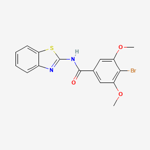 molecular formula C16H13BrN2O3S B1184596 N-(1,3-benzothiazol-2-yl)-4-bromo-3,5-dimethoxybenzamide 
