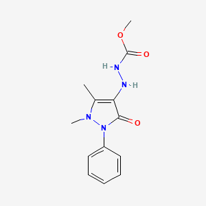 molecular formula C13H16N4O3 B11846030 methyl 2-(1,5-dimethyl-3-oxo-2-phenyl-2,3-dihydro-1H-pyrazol-4-yl)hydrazine-1-carboxylate 