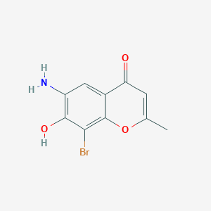 molecular formula C10H8BrNO3 B11846033 6-Amino-8-bromo-7-hydroxy-2-methyl-4H-1-benzopyran-4-one CAS No. 41266-97-1