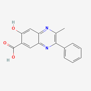 molecular formula C16H12N2O3 B11846063 7-Hydroxy-2-methyl-3-phenylquinoxaline-6-carboxylic acid CAS No. 91190-03-3