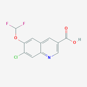 molecular formula C11H6ClF2NO3 B11846074 7-Chloro-6-(difluoromethoxy)quinoline-3-carboxylic acid 