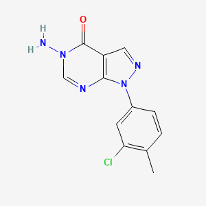 molecular formula C12H10ClN5O B11846076 5-Amino-1-(3-chloro-4-methylphenyl)-1H-pyrazolo[3,4-d]pyrimidin-4(5H)-one 