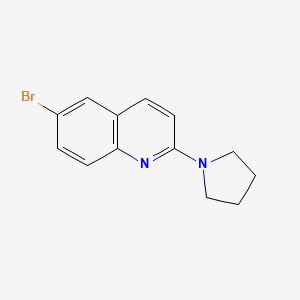 molecular formula C13H13BrN2 B11846151 6-Bromo-2-(pyrrolidin-1-yl)quinoline 