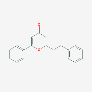 molecular formula C19H18O2 B11846195 2-Phenethyl-6-phenyl-2H-pyran-4(3H)-one 