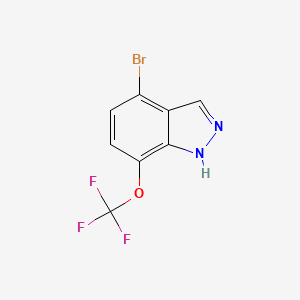 molecular formula C8H4BrF3N2O B11846196 4-Bromo-7-(trifluoromethoxy)-1H-indazole 