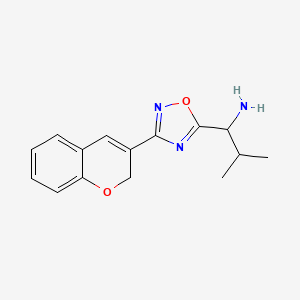 1-(3-(2H-Chromen-3-yl)-1,2,4-oxadiazol-5-yl)-2-methylpropan-1-amine