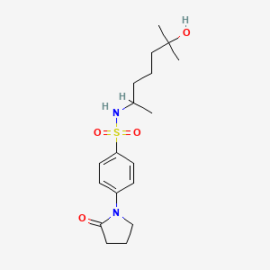 molecular formula C18H28N2O4S B1184635 N-(6-hydroxy-6-methylheptan-2-yl)-4-(2-oxopyrrolidin-1-yl)benzenesulfonamide 