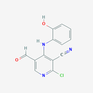 2-Chloro-5-formyl-4-((2-hydroxyphenyl)amino)nicotinonitrile